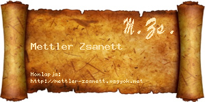 Mettler Zsanett névjegykártya
